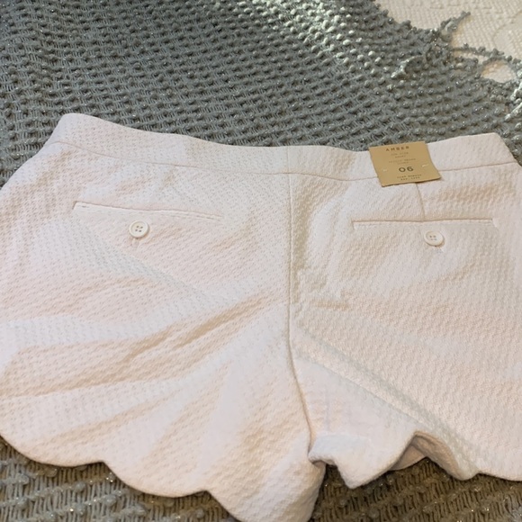 Club Monica scalloped shorts white lined size 6 cotton New with tags - Picture 3 of 4